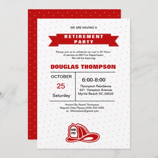 消防赤と白士 招待状 (正面/裏面)