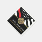 消防赤線旗消防士院卒業 スタンダードカクテルナプキン (角)