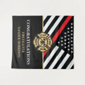 消防赤線旗消防士院卒業 タペストリー (正面(横))