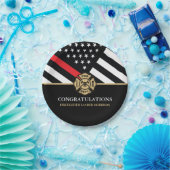 消防赤線旗消防士院卒業 ペーパープレート (パーティー)