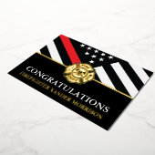 消防赤線消防士学校卒業カード 箔招待状 (回転した状態)