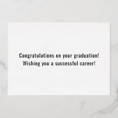 消防赤線消防士学校卒業カード 箔招待状 (裏面)