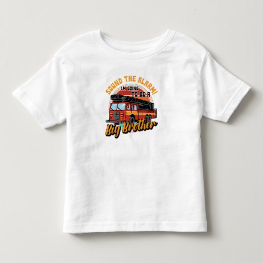消防車お兄ちゃんになるよ アラームを鳴らせ トドラーTシャツ (正面)