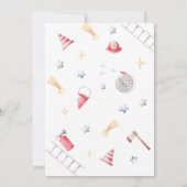 消防車が全ユニットを呼び出す誕生日ボーイ 招待状 (裏面)