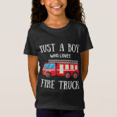 消防車が大好きな男の子だけ Tシャツ (正面)