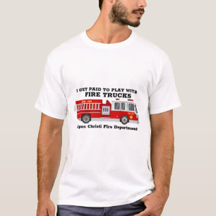 消防車で遊金を払う Tシャツ