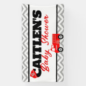 消防車とシェブロンパーティーの背景バナー 横断幕 (縦)