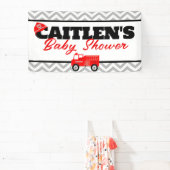 消防車とシェブロンパーティーの背景バナー 横断幕 (インサイチュ)