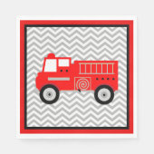 消防車とシェブロンパーティー スタンダードランチョンナプキン (正面)