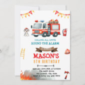 消防車とダルメシアン犬の招待状 招待状 (正面)