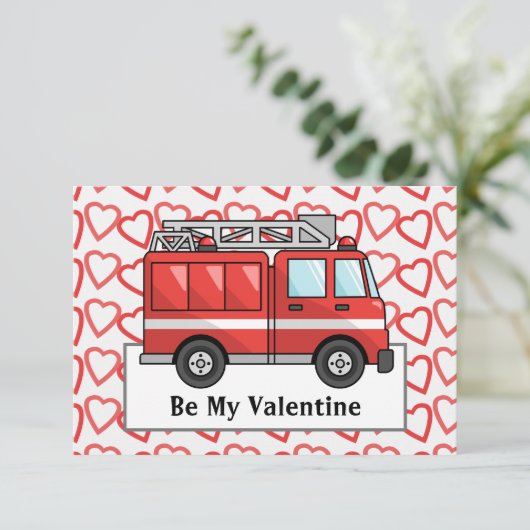 消防車とハート子のバレンタインデー 出欠カード (スタンド正面)