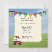 消防車とリトル消防士誕生日 招待状 (裏面)