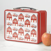 消防車と住宅金属弁当箱 メタルランチボックス (インサイチュ)