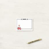 消防車と彼の消防車のポストIt®ノート4" x 3" ポストイット (デスク上)