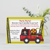 消防車のおもしろい/写真 招待状 (スタンド正面)