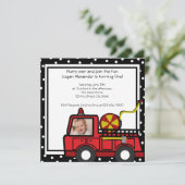 消防車のおもしろい/写真 招待状 (スタンド正面)