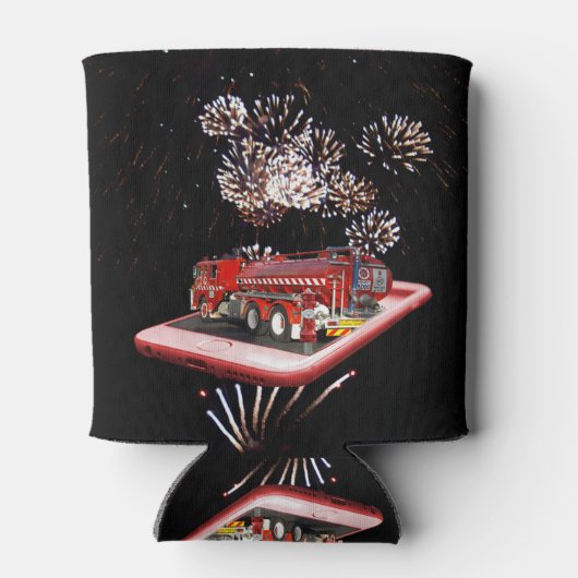 消防車のアートが出火した。 缶クーラー (裏面)