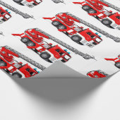 消防車のイメージ光沢ラッピング紙、30" x 6' ラッピングペーパー (角)