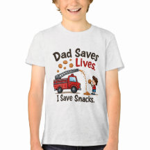 消防車のイラストがかわいい子供用Tシャツ