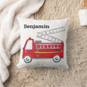 消防車のエンジンパーソナライズされた枕 クッション (ブランケット)