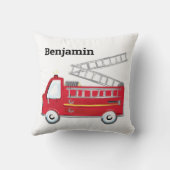 消防車のエンジンパーソナライズされた枕 クッション (裏面)