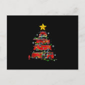 消防車のクリスマスツリー メンズ レディース シーズンポストカード (正面)
