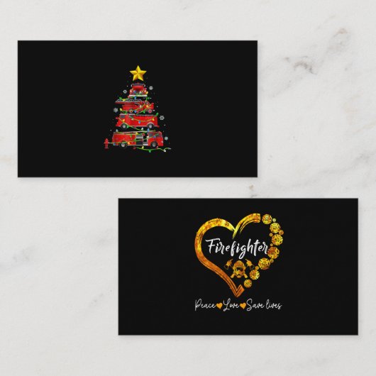 消防車のクリスマスツリー 男女 紹介カード (正面/裏面)
