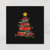 消防車のクリスマスツリー、男性の女性 スクエア名刺 (正面)