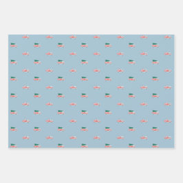 消防車のクリスマスパレード ラッピングペーパーシート