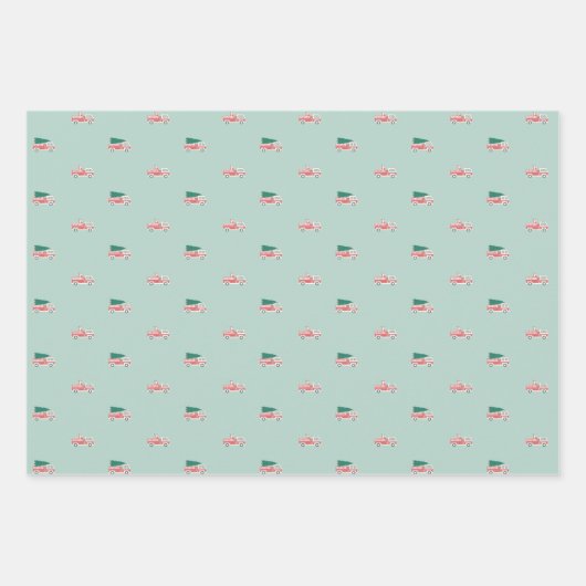 消防車のクリスマスパレード ラッピングペーパーシート (正面3)