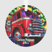 消防車のクリスマス オーナメント (裏面)