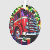 消防車のクリスマス オーナメント (正面)