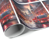 消防車のクリスマス ラッピングペーパー (ロールコーナー)