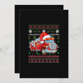 消防車のサンタ帽を被ったかわいい少年 シーズンカード (正面/裏面)
