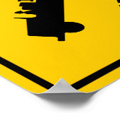 消防車のハイウェイ交差点サイン ポスター (角)