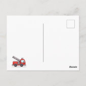 消防車のハッピーバースデーカード ポストカード (裏面)