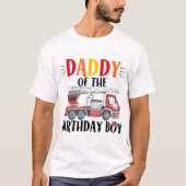 消防車のパパの誕生日男の子Tシャツ Tシャツ (正面)