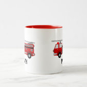 消防車のパーソナライズされたマグカップ ツートーンマグカップ (中央)