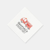 消防車のパーティーナプキン スタンダードカクテルナプキン (角)