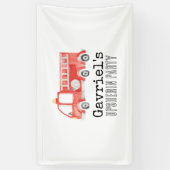 消防車のパーティーバナー 横断幕 (縦)