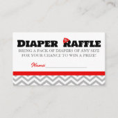 消防車のベビーおむつラッフルインサートカード エンクロージャーカード (正面)