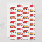 消防車のベビーシャワーパレード 招待状 (裏面)