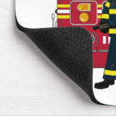 消防車のマウスパッドの消防士 マウスパッド (コーナー)