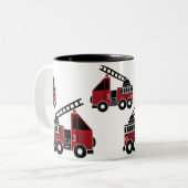 消防車のマグ ツートーンマグカップ (正面左)