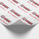 消防車のメリークリスマス ラッピングペーパー (角)