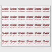 消防車のメリークリスマス ラッピングペーパー (フラット)