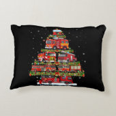 消防車のライト消防車のクリスマス アクセントクッション (裏面)