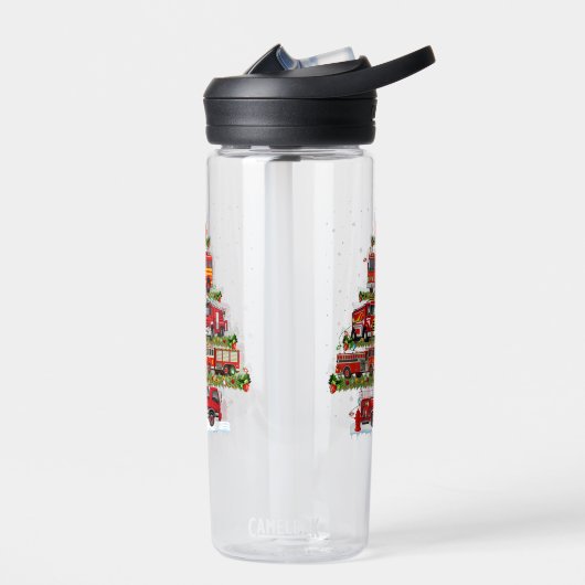 消防車のライト消防車のクリスマス ウォーターボトル (左面)