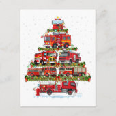 消防車のライト消防車のクリスマス エンクロージャーカード (裏面)