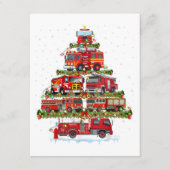 消防車のライト消防車のクリスマス エンクロージャーカード (正面)